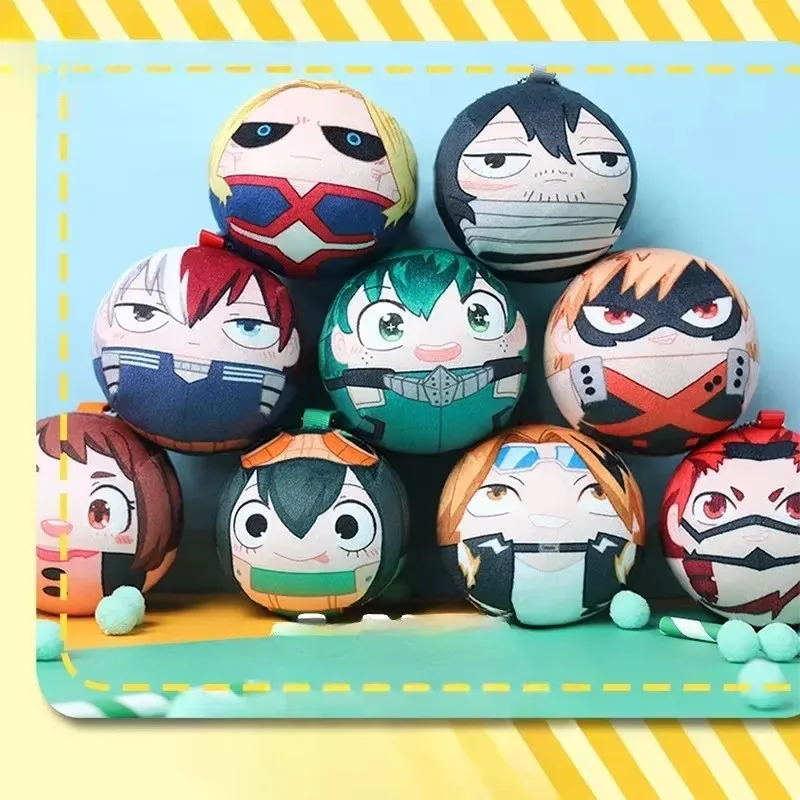 9cm Anime Peripheral Products Plush Key Chain Age of Heroes Deku Todoroki Shoto Plush Filling Doll Backpack Pendant Birthday Toy