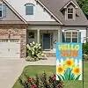 NGZ Home Garden Flag Wreath Flowers Border Backyard 28x40 Inch Spring Linen jjp