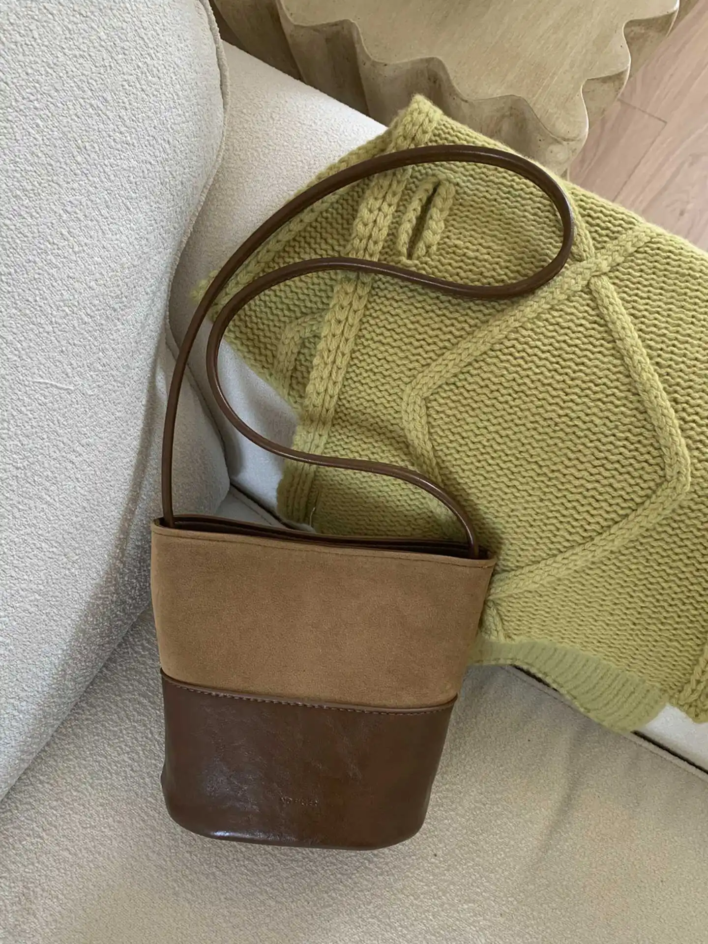 

Модная сумка-ведро контрастного цвета, женская осенняя изысканная винтажная сумка на одно плечо с магнитной пряжкой, повседневная сумка-мессенджер