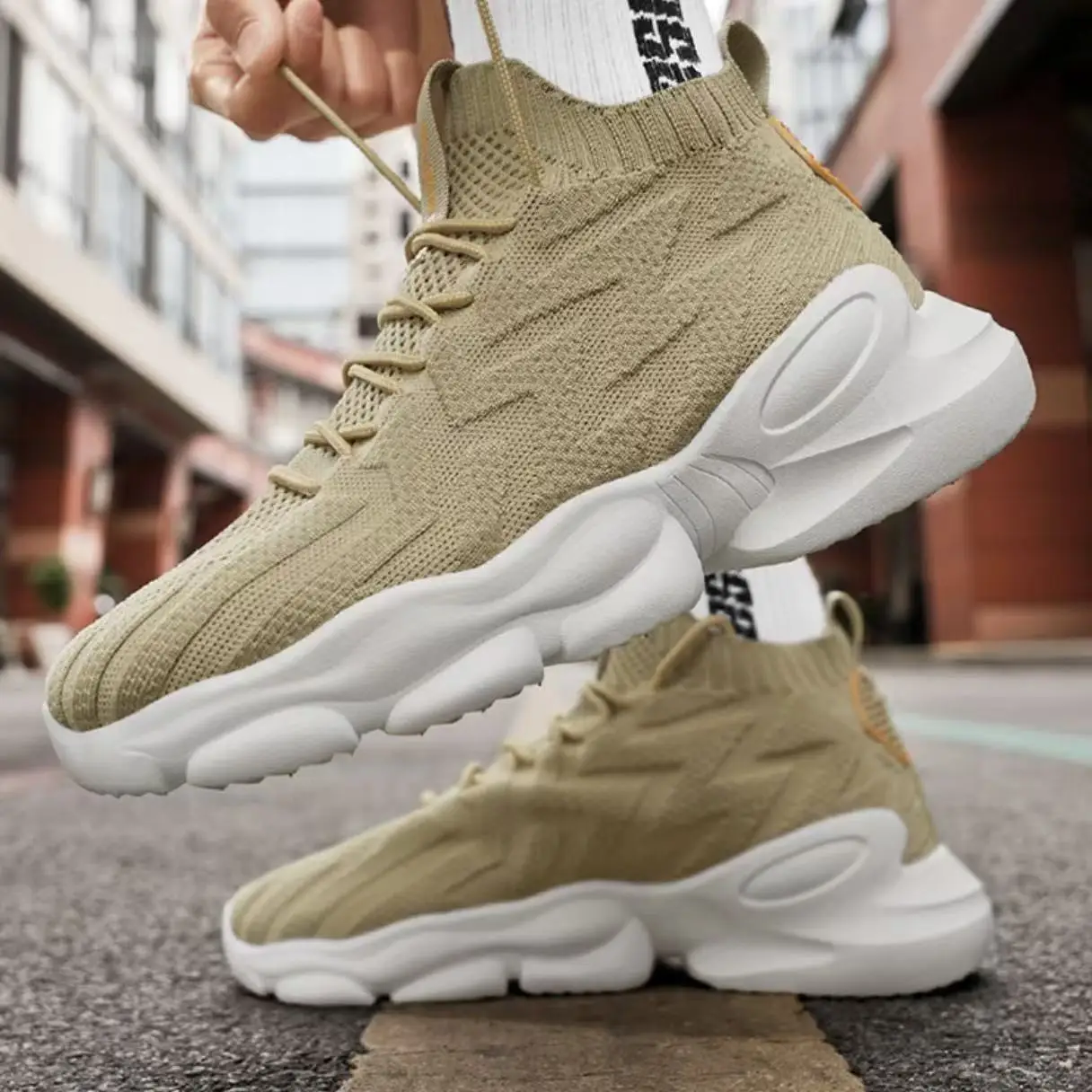 

Men Running Spring Autumn Walking Loafers Fashion Casual Sports Shoes Breathable Light Men's Outdoor Shoes Plus Size39-44