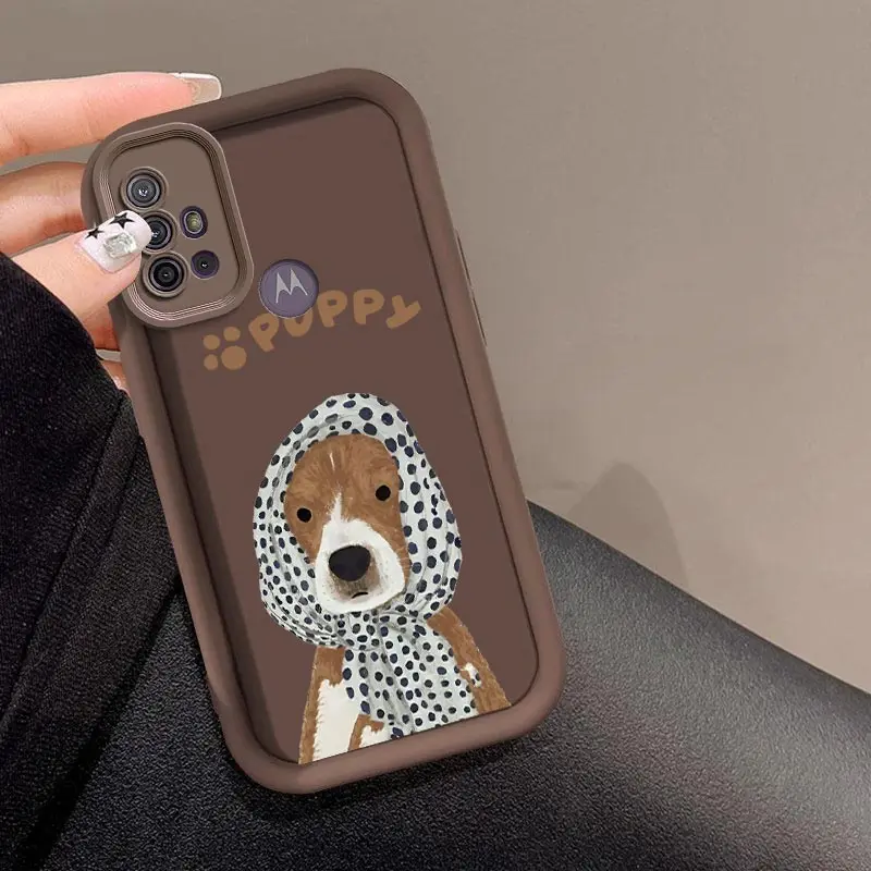 G10 Puppy Silicone Phone Case For Motorola Moto G84 64 54 53 34 30 24 22 20 14 G04 S Shockproof Protection Back Cover