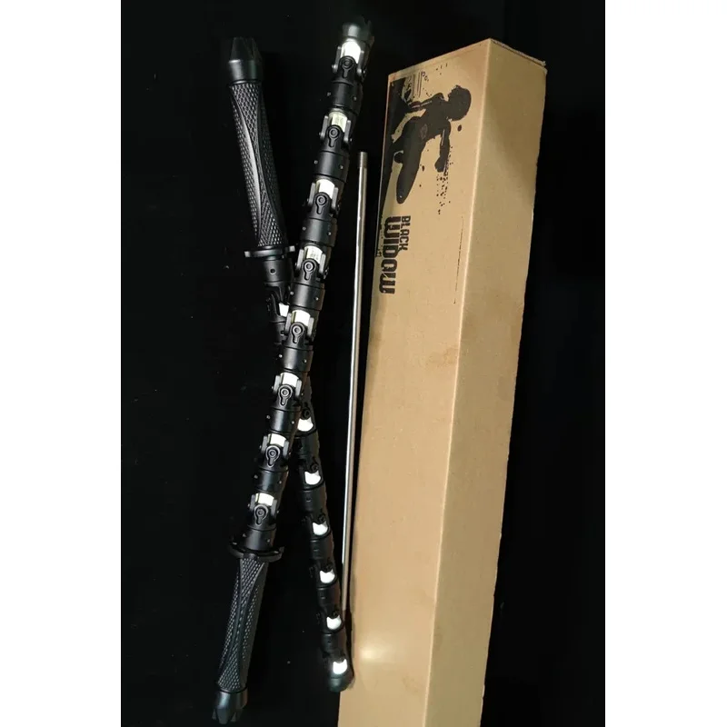 CyCosplay 1/1 خارقة الأرملة السوداء ناتاشا المعادن باتون عصا الأسلحة زي فستان بتصميم حالم حفلة أنيمي عرض مسرحي الدعامة الدفاع عن النفس