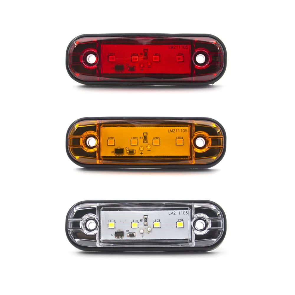 10Pcs Truck Truck Trailer Special 4 LED Highlight Side Width Indicator