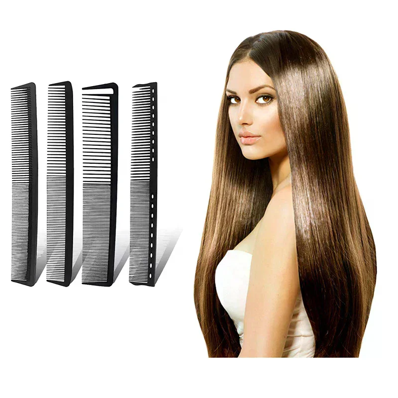 Black Professional Hair Cutting Comb Anti-static Flat Head Cutter Comb FineTooth Haircut Brush Salon Tools Barber Hair Accessor