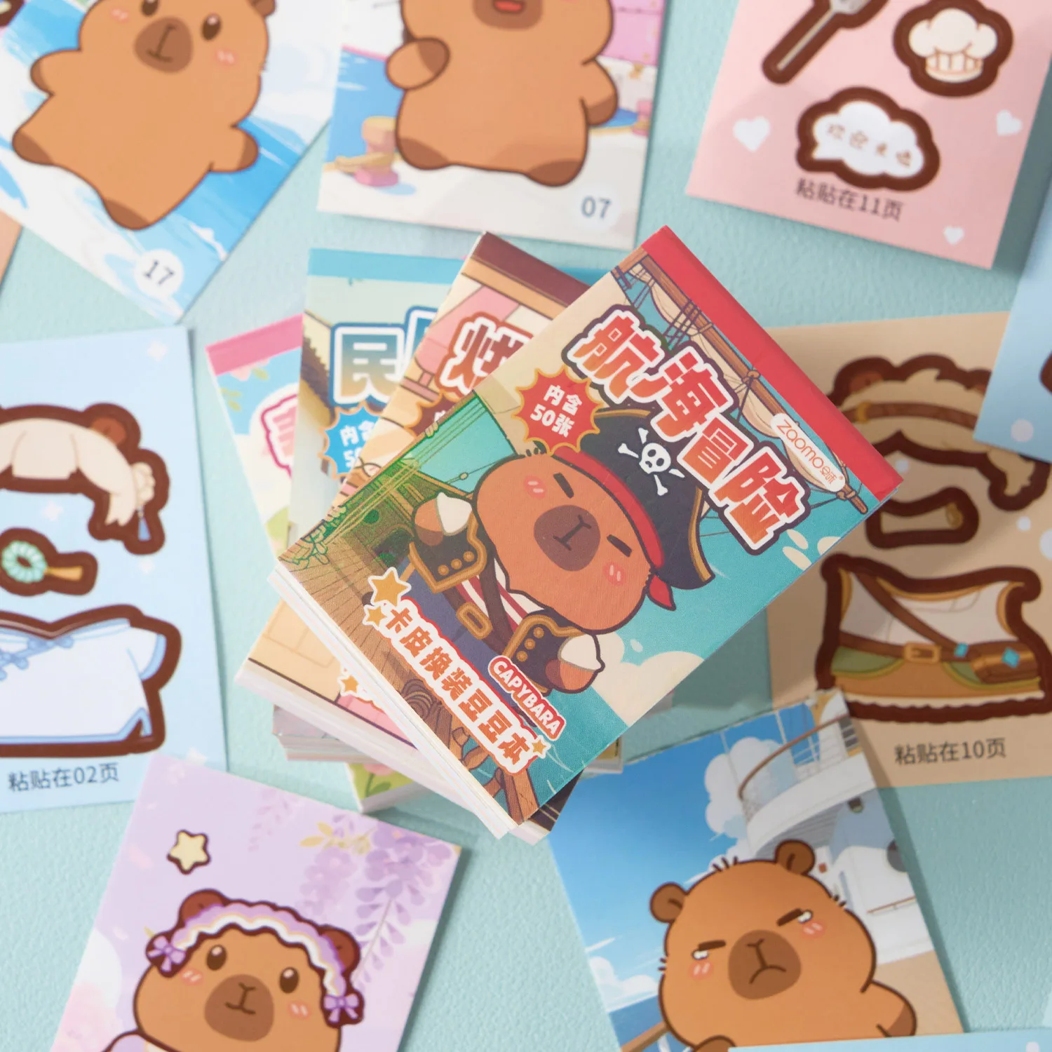 JCAC Kawaii Dress-Up Mini Sticker Book, 4-Pack, Cute DIY Decorative Stickers for Journal, Phone Case, Stress Relief & Gift