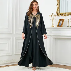 Abaya for Ramadan 2024 sequin beaded appliqué two piece Dubai Arabia new style women modest abaya muslim dress for ladies 3670