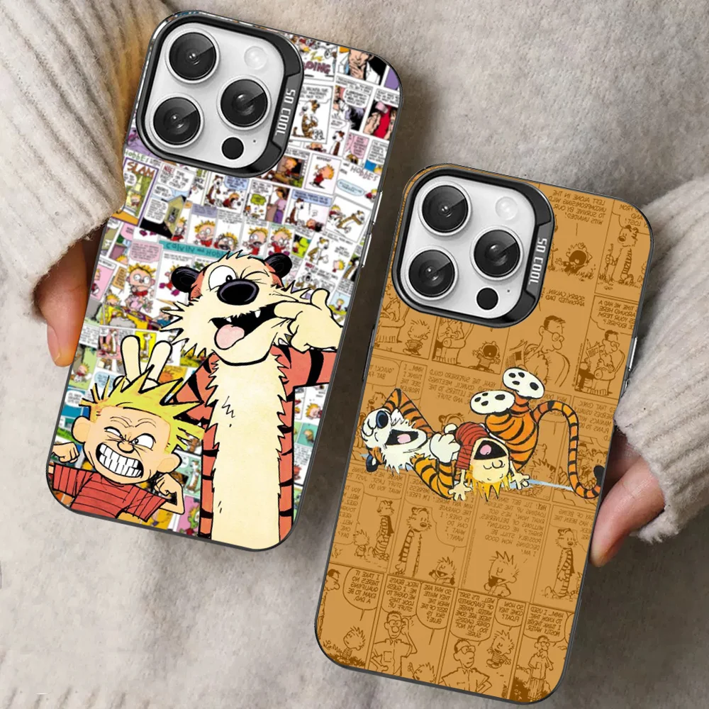 C-Calvin And H-Hobbes Phone Case For IPhone 16 15 14 13 12 11 Pro Max X XR XSMAX 8 7 Plus Matte Shockproof Back Cover