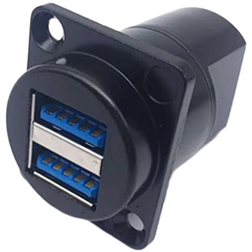 Double Row USB 3.0 Female To Female Panel Mount D Type Connector For Audio Video Cabinet Rack Installation Copper Core