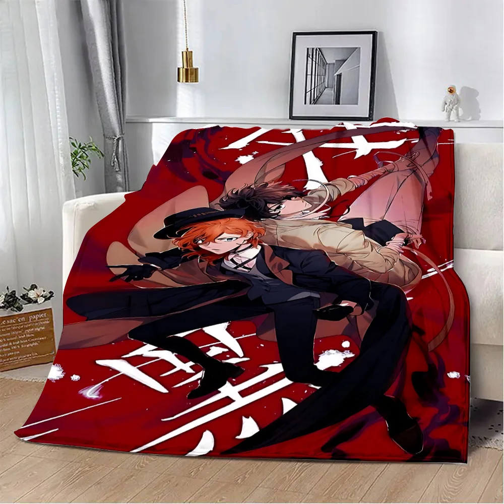 Anime Bungo Stray Dogs Printed Blanket Picnic Blankets Warm Blanket Soft and Comfortable Blanket Home Travel Birthday Gift