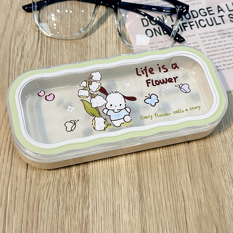 Sanrio Cartoon Anime Glasses Case Kawaii Fashion Simple Portable Anti-fall Sunglasses Storage Box