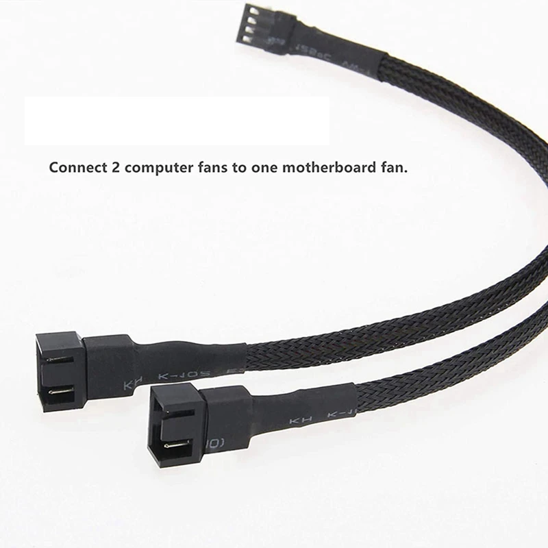 สายแยกพัดลม PWM 6ชิ้น2Way 4Pin ปลอกต่อสายไฟ1To2ตัวแปลงสำหรับเมนบอร์ดคอมพิวเตอร์คอมพิวเตอร์ CPU