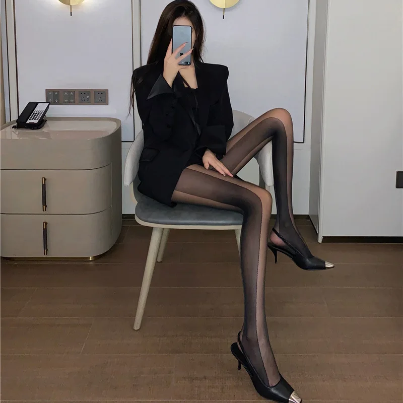 SOURCE Factory Side Stitching Black Silk Stockings Women's Spring and Autumn New Internet Hot Snagging Resistant Pantyhose Distr