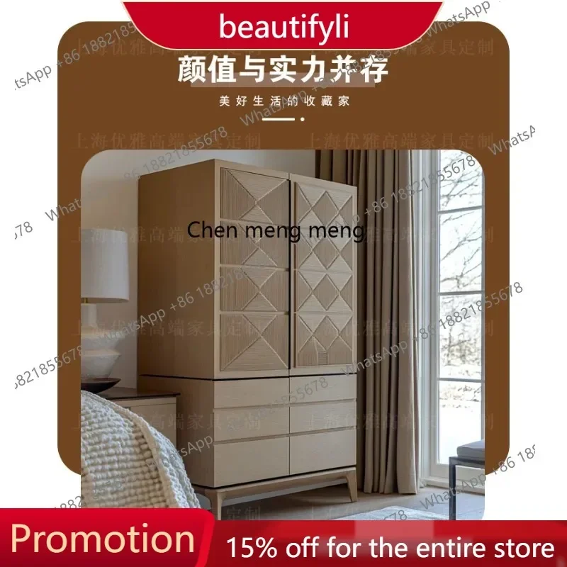 

Q181 French solid wood carving flower storage cabinet antique bedroom wardrobe retro storage rattan dining side cabinet