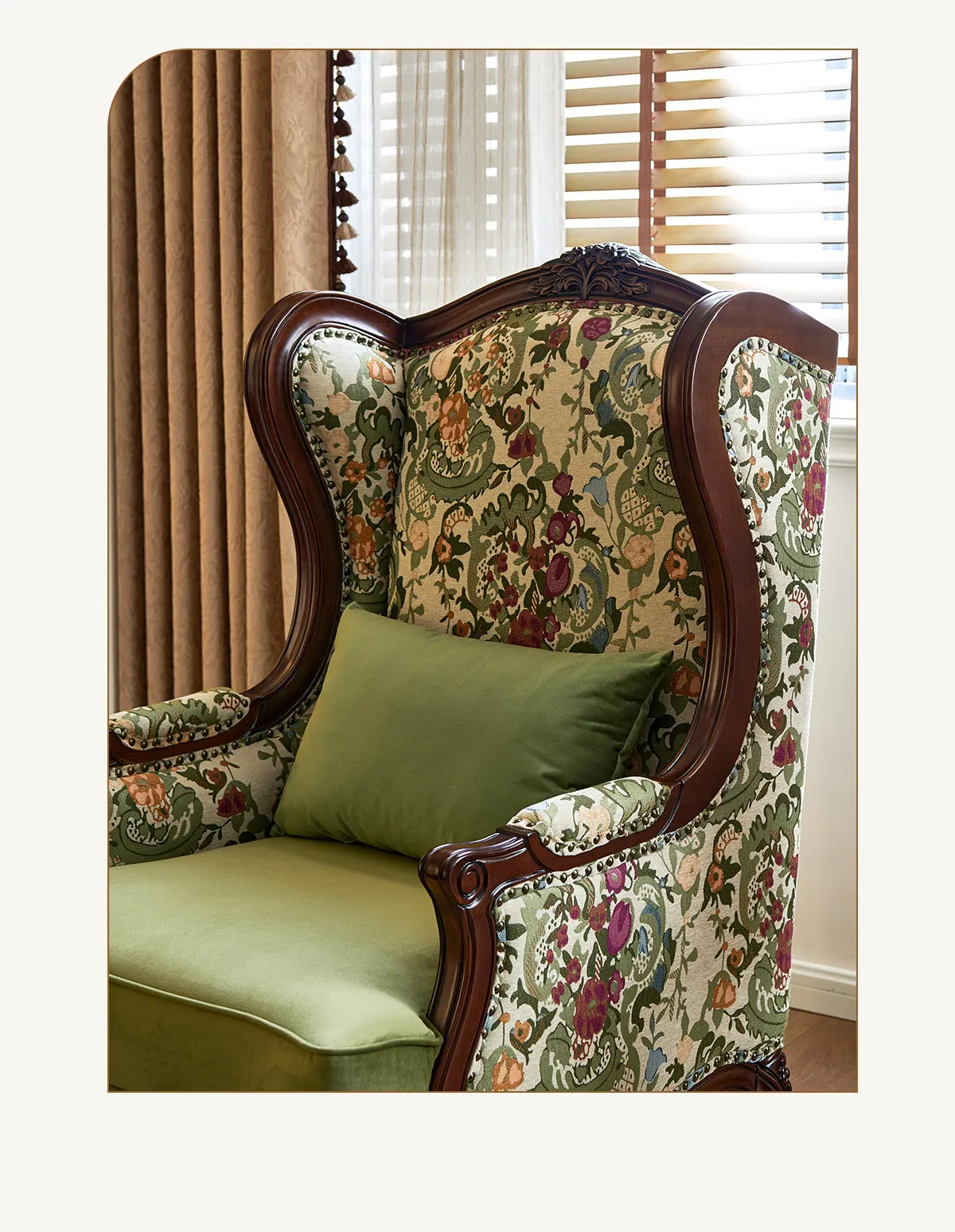 American retro sofa chair living room single sofa bedroom leisure chair