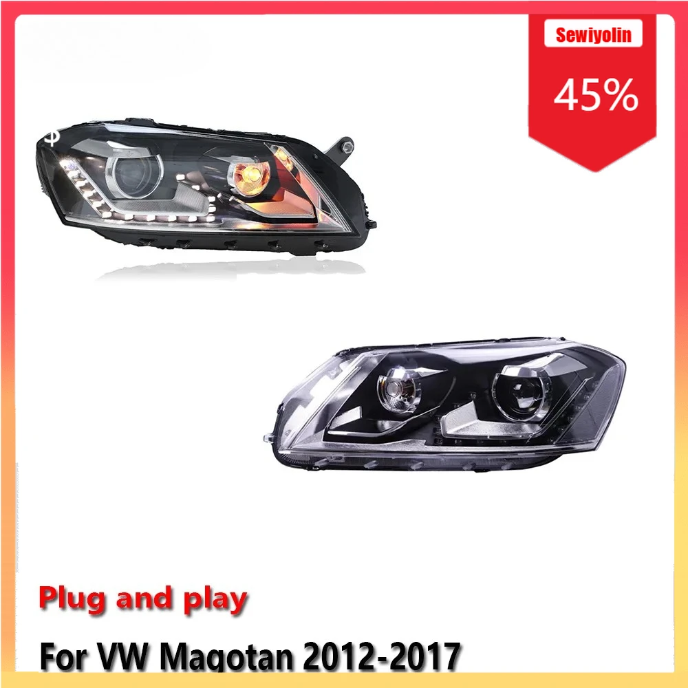 

Автомобильные светодиодные фары, автомобильные детали для Volkswagen Magotan 2012-2017, противотуманные DRL, стоп-сигнал, указатель поворота, Plug and Play