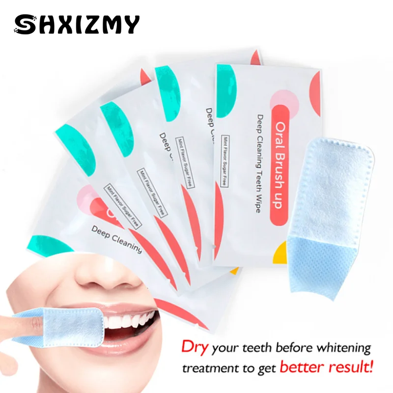 

10Pcs Disposable Teeth Deep Cleaning Wipes Brush Up Mint Flavor Oral Hygiene Care Tools Residue Stains Remove Wipe