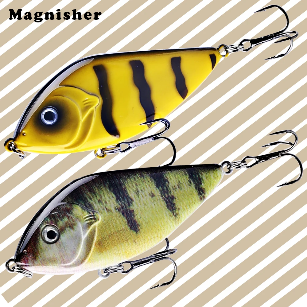 Magnisher Small Size Slider Jerkbait 7cm 14.5g Slow Sinking Rattle Lure Fishing Jerk Hard Bait Pike Lures Wobbler Jerkbait Musky