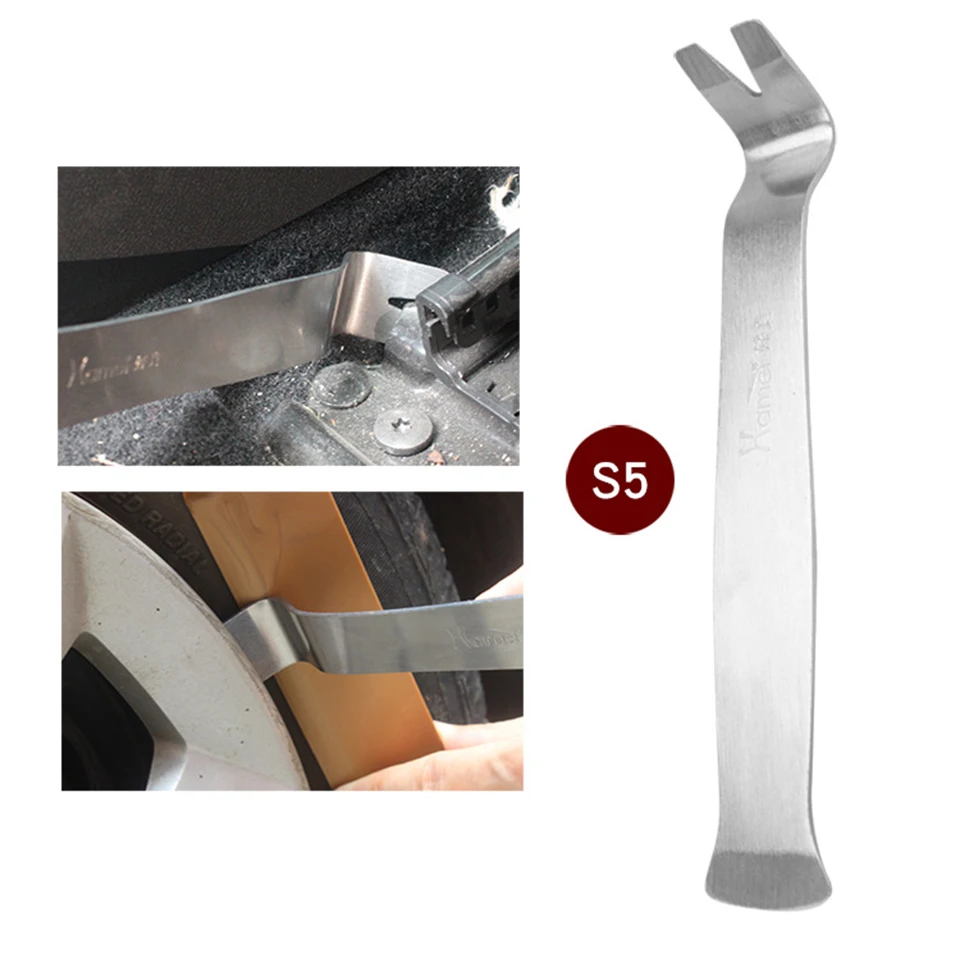 

Stainless Steel Car Audio Retainer Clip Remover Handle Fastener Upholstery Tool Door Panel Crowbar S5