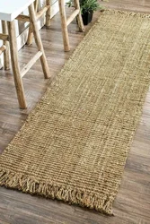 Rug Runner 100% Natural Jute Loop Braided Style Area Rug Modern Living Carpet  Rugs and Carpets for Home Living Room