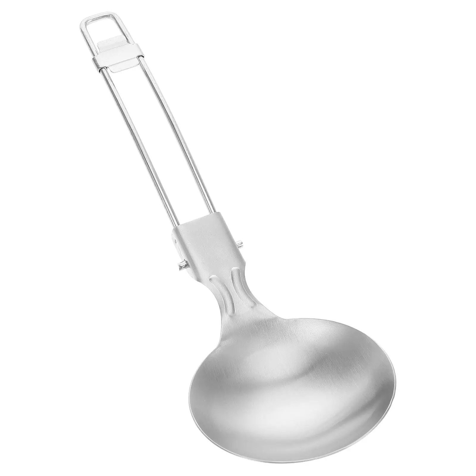 Folding Soup Spoon Ladle Silverware Camping Utensils Outdoor Cook Spatula Stainless Steel Backpacking Travel Foldable