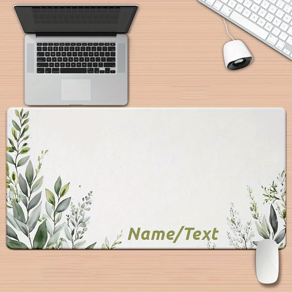 Customizable Simple Leaf Pattern HD Print XXL Desk Pad, Multifunctional Keyboard Mouse Mat For Office PC Gamer Holiday Gift