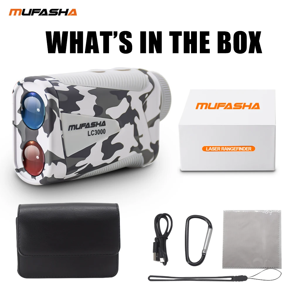 MUFASHA-High Accuracy Laser Rangefinder, Angle Measurement, Height Measurement, 6X Magnification, Li-Ion Battery, 3000m