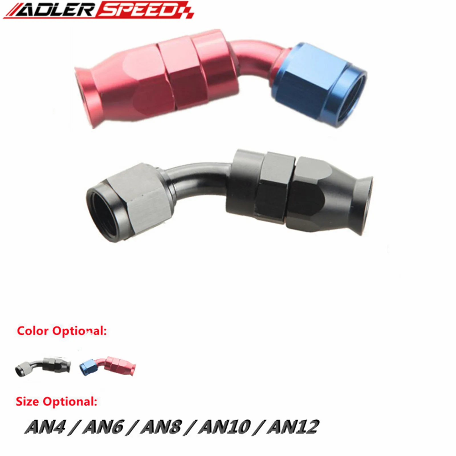 Extremo de manguera de PTFE giratorio reutilizable, accesorio de PTFE, AN4, AN6, AN8, AN10, AN12, 30, 45, 60, 120, 150 grados