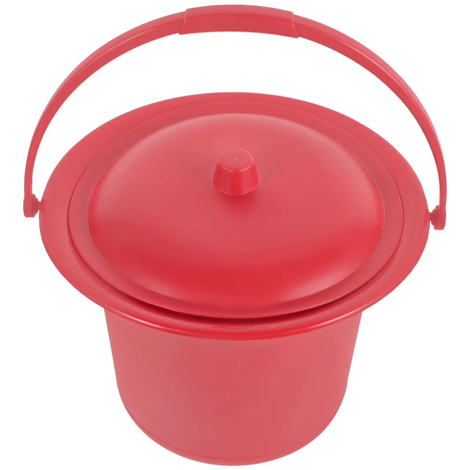 Thick PP Wedding Spittoon Red Portable Chamber Pot with Lid Odor-Isolating Night Urine Pot for Adults Elderly Bedroom Use