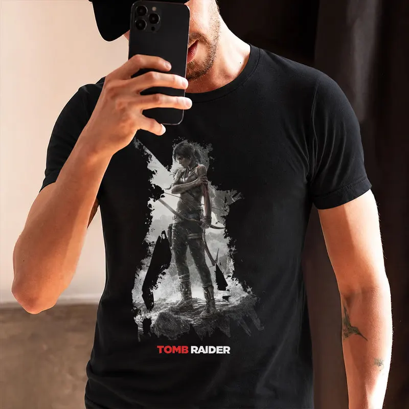 Retro video game Tomb Raider Angel of Darkness Lara Croft gift t-shirt for gamers 0715 Short Sleeve Graphic Clothes US Size Tee