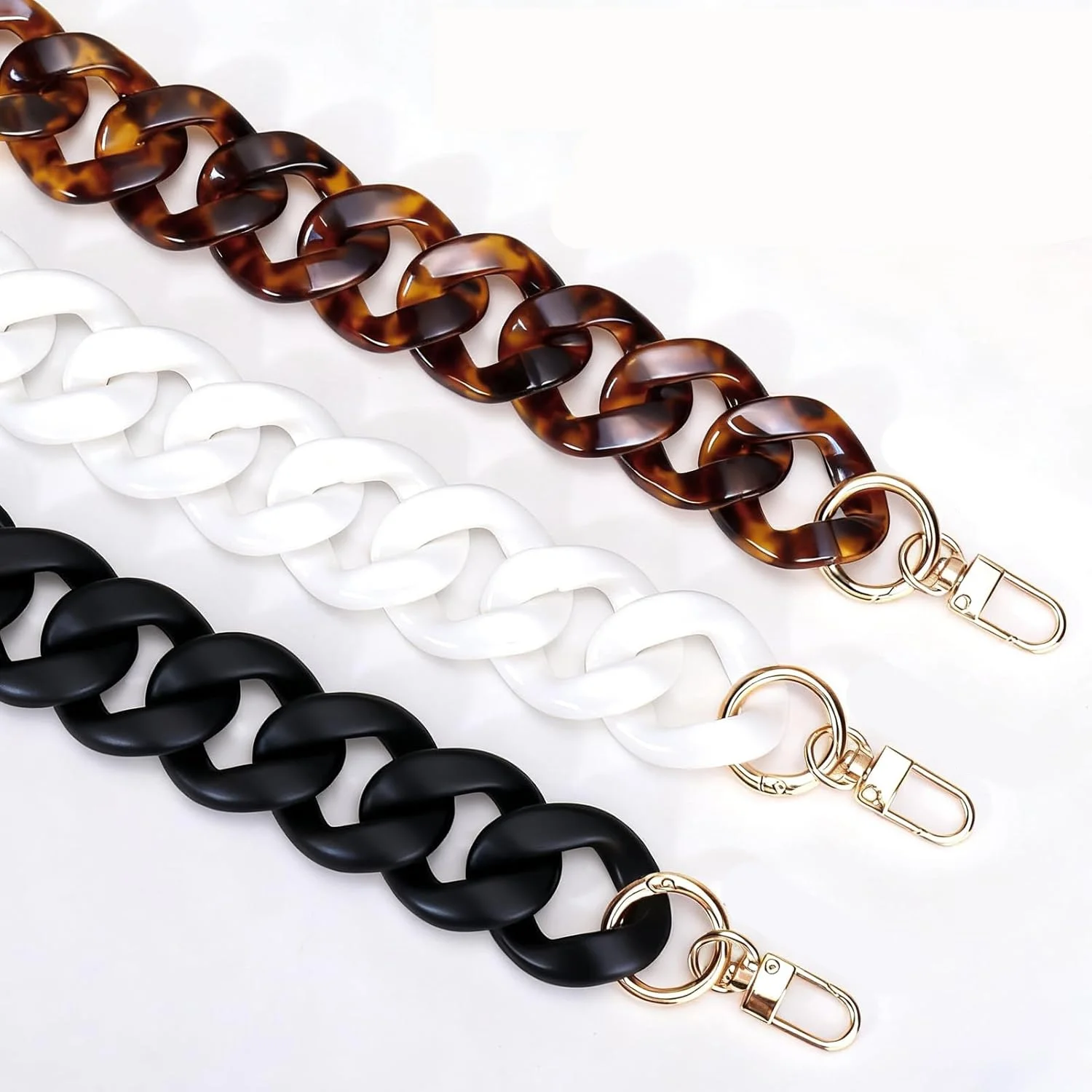 الاكريليك كبير سلسلة مسطحة حزام محفظة حزام الاكريليك حقيبة يد سلسلة استبدال حقيبة كتف سلسلة بلاستيكية محفظة سحر