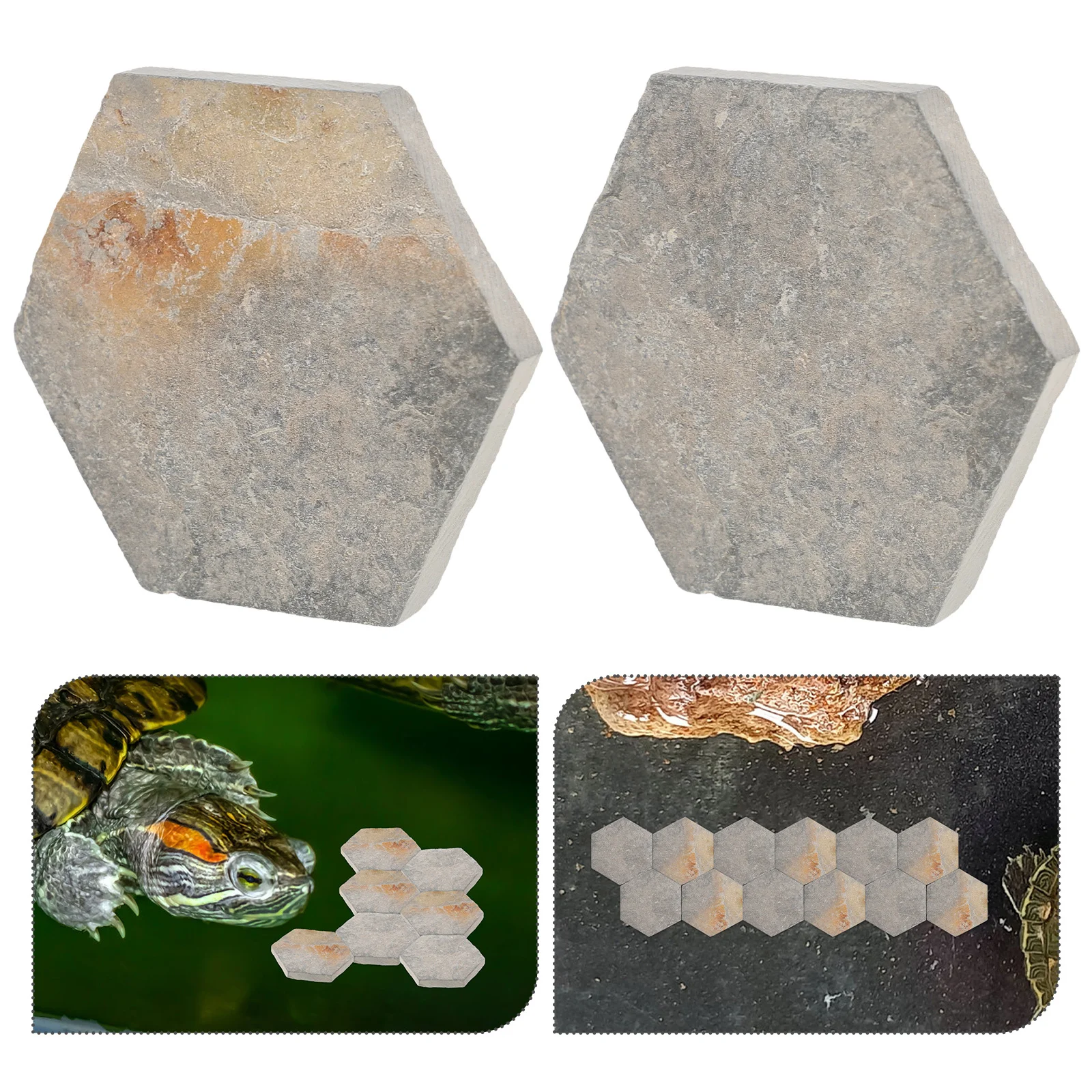 

10pcs Natural Rock Slices For Aquarium Decor Brick Fish Tank Landscaping Reptile Terrarium Rocks Basking Platform Shrimp Cave