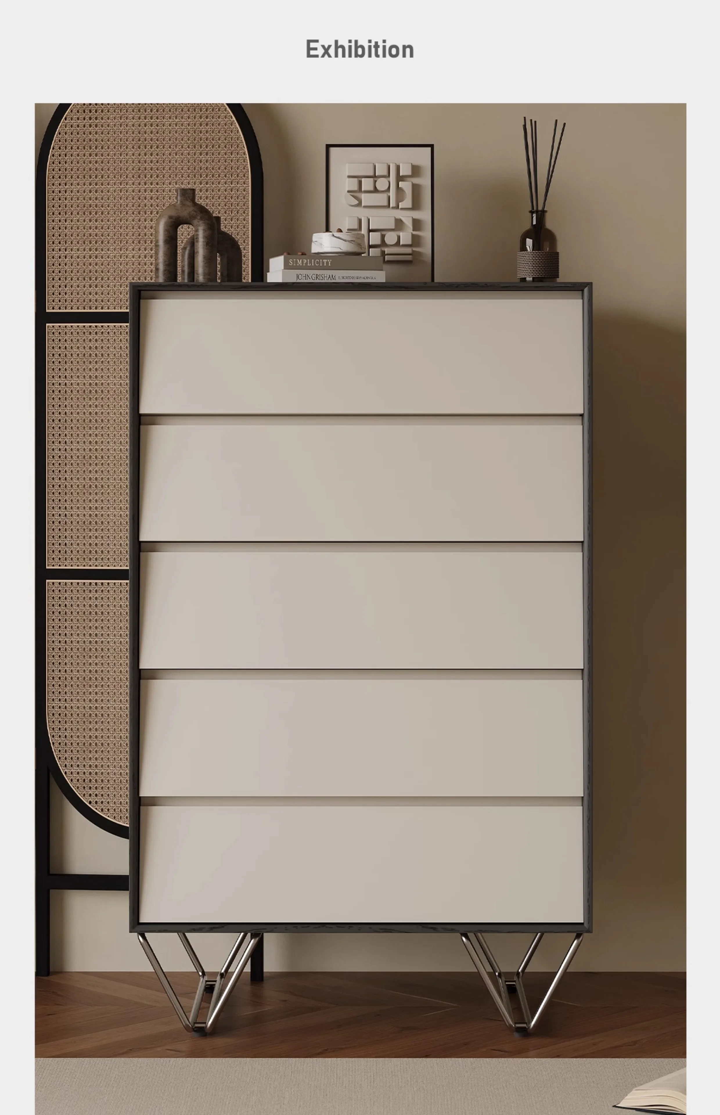 

simple chest of drawers living room wall locker French cream style bedroom art storage cabinet