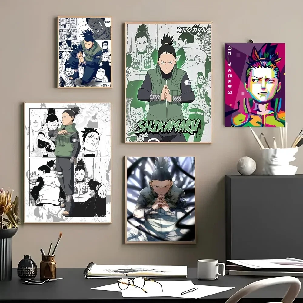 1pc Naruto Nara Shikamaru Poster Poster Stickers Art Wall Murals Decor Game Room Decor Gifts Kawaii HD Painting Cat Cars