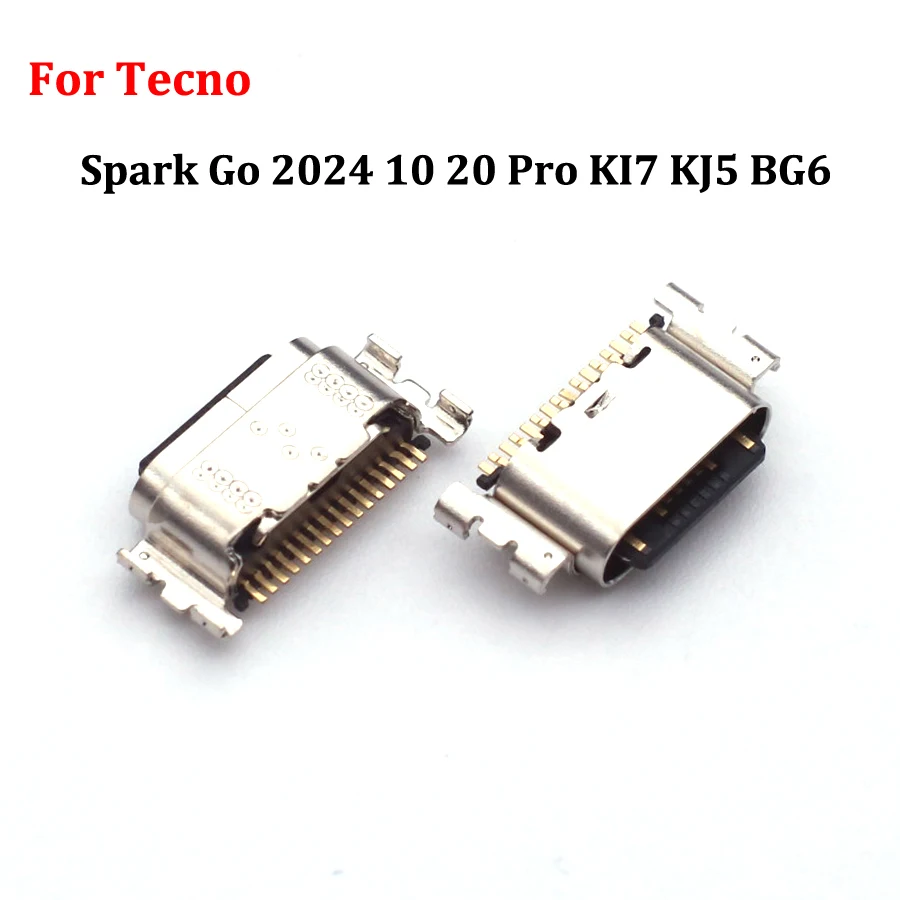 10-100pcs For Tecno Spark Go 2024 10 20 Pro KI7 KJ5 BG6 USB Charging Board Dock Port Flex Cable Repair Parts