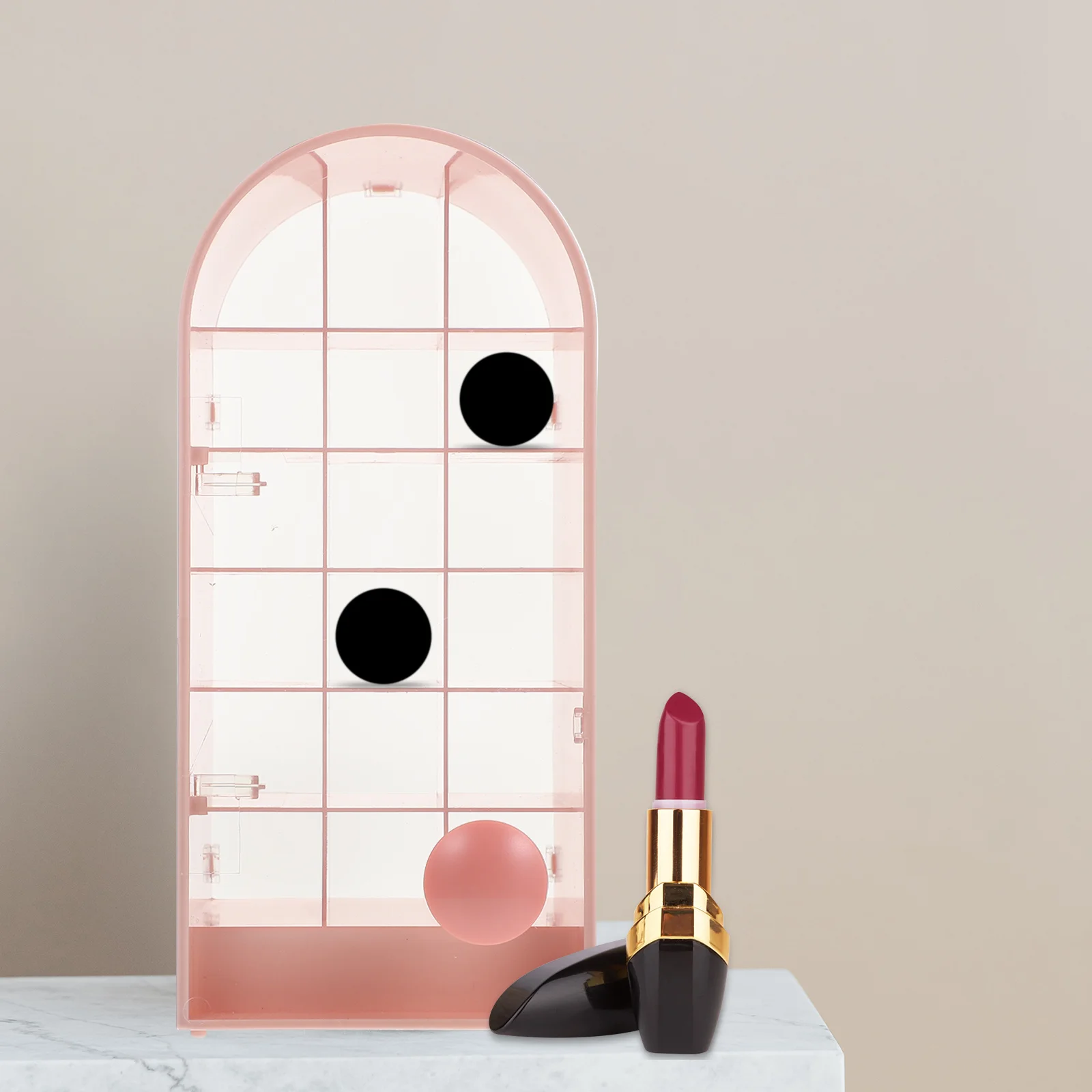 Caja expositora de lápiz labial, 18 compartimentos, Material premium, estructura robusta, diseño compacto, organizador de maquillaje, soporte para lápiz labial