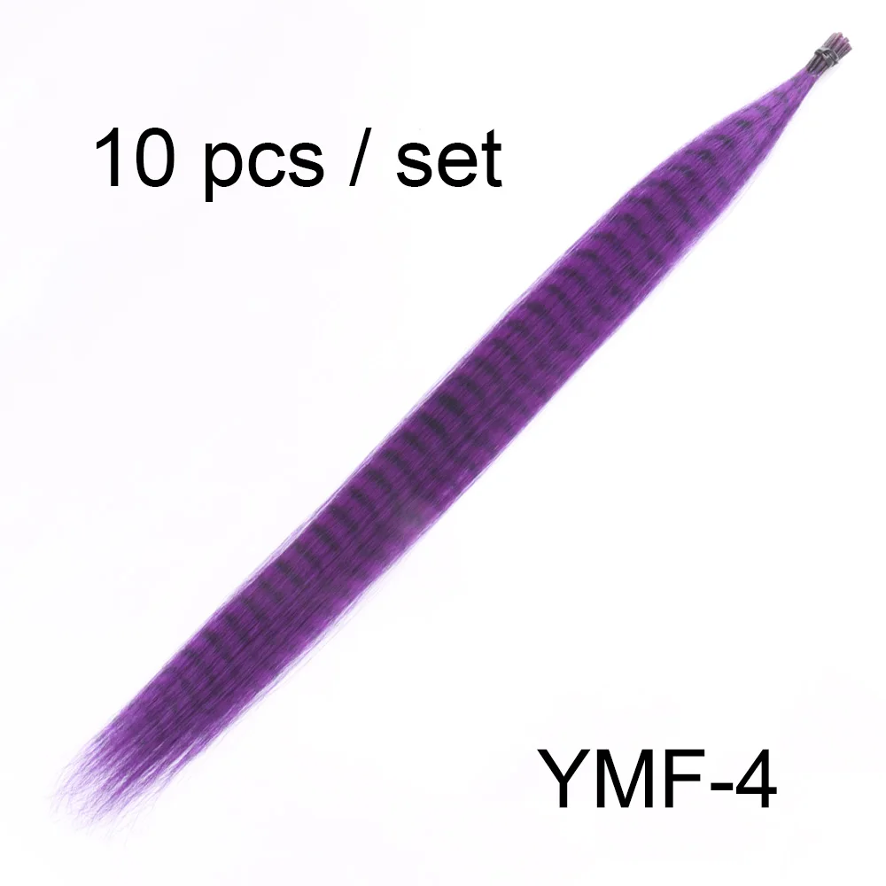 Colored Strands for Hair Feather Extension, 10 Pieces