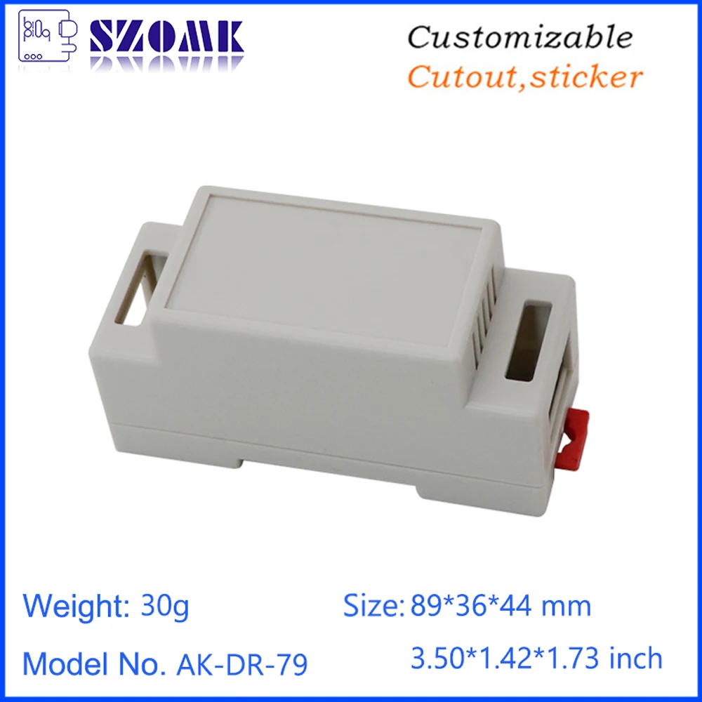 SZOMK Plastic enclosure AK-DR-79 89*36*44mm electronics instrument enclosures of din rail enclosure with terminal block