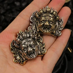 2 Pcs Brass Evil Myth Design Conchos Screw Back Rivets Leather Craft Bag Wallet Garment Decoration Cool Punk Style