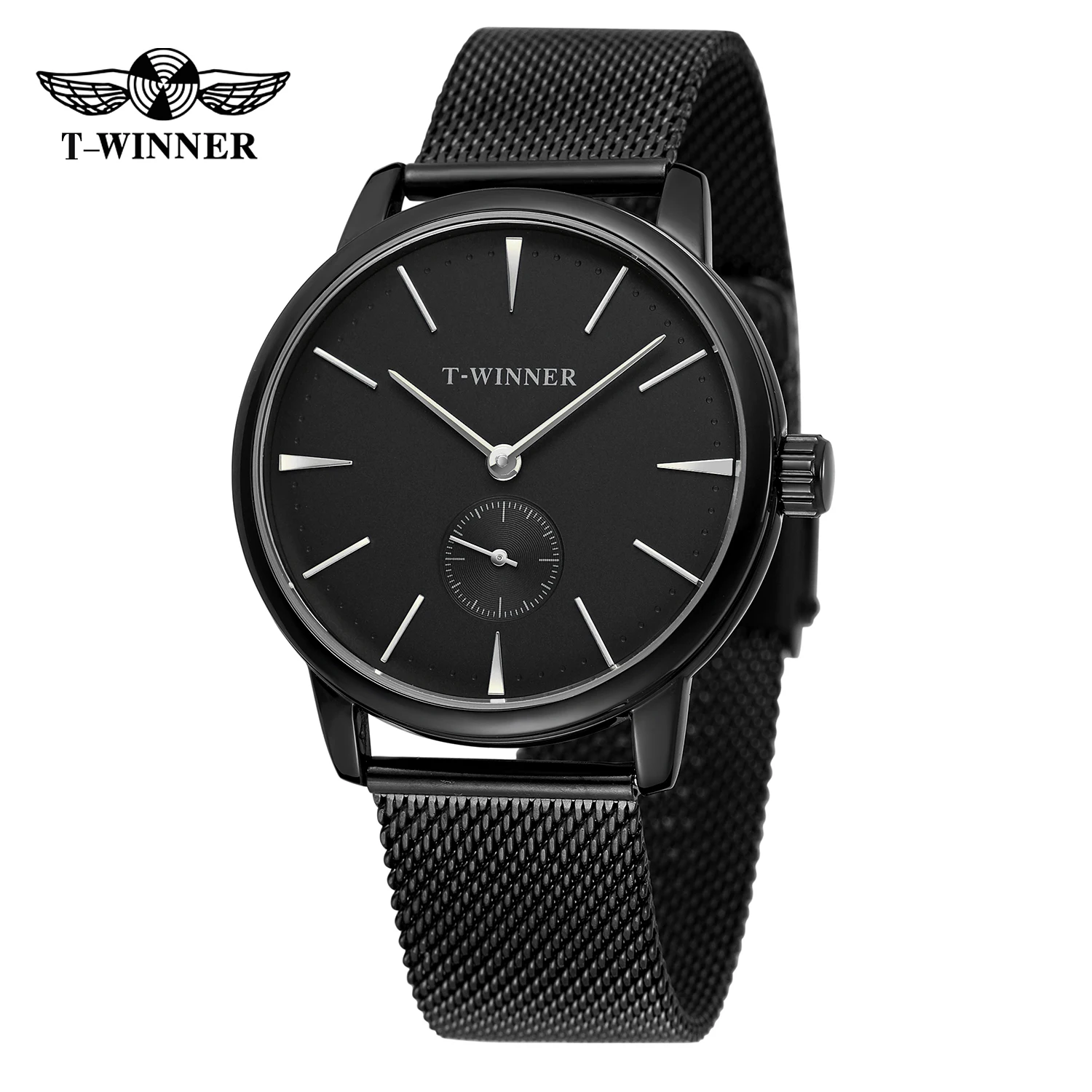 WINNER Official Original Replica Watch Mesh Strap Mechanical Watches for men Waterproof Elegant Fashion Casual wristwatch Clock