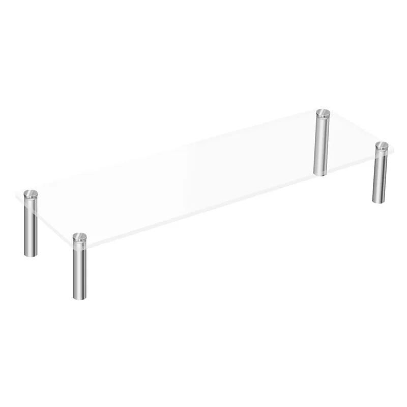 

Clear Acrylic 3 Sizes Rectangle Shelf Unit Table Top Retail Jewelry Display Riser Small Light Weight Objects Show Rack Metal Leg