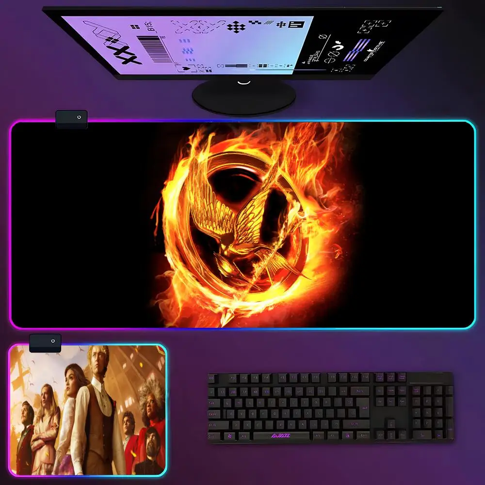 The Hunger Games Mouse Pad RGB Luminous 700X400mm Large Table Pad Encrypted Anti Skid Super Large Mouse Pad