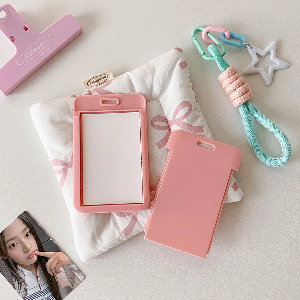 

Ins Style Cute Photo Card Holder for 3 Inch Photo Kawaii Cream Style Card Holder With Lanyard and Star Decoration ID Card Holder