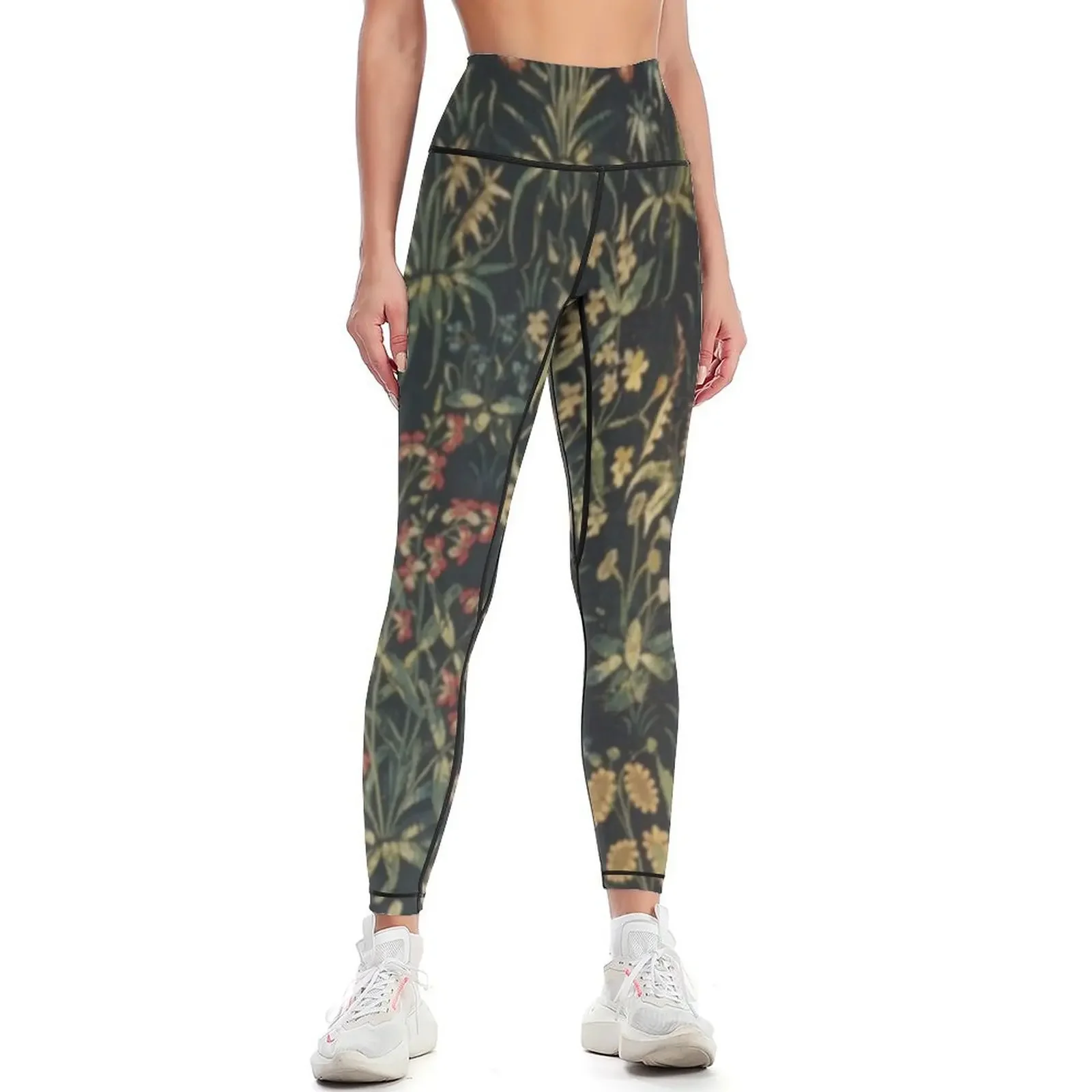 Tapestry Detail Leggings Tight fitting woman push up fitness sport pants Training pants Womens Leggings