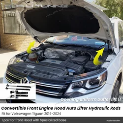For Volkswagen Tiguan 2014-2024 Conversion Front Engine Hood Lift Hydraulic Rods Support Lever Function Upgrade Auto Accessories
