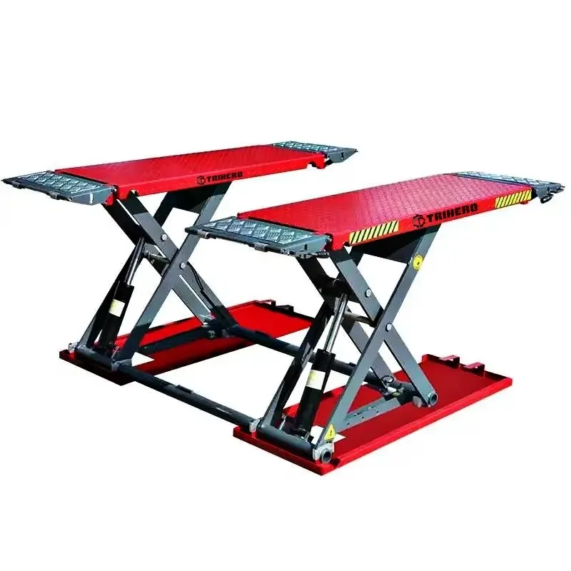 Portable hydraulic scissor car lift with hydraulic system The car lift can be moved in the middle