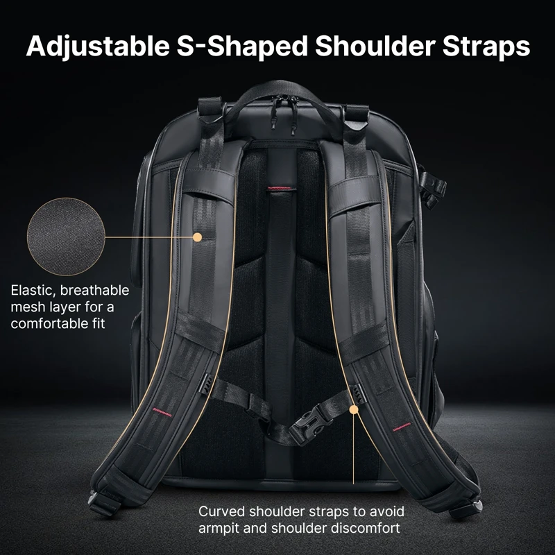 Imagem -04 - Hardshell Mochila Câmera Grande Capacidade de Armazenamento Resistente à Água Fotografia Bolsa Travel Shoulder Bolsa 35l Ulanzi-bp10