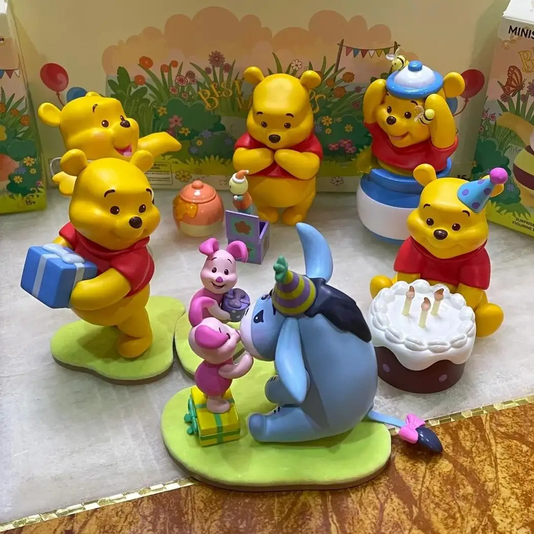 

Disney Winnie The Pooh Best Friend Party Series Blind Box Winnie Bear Action Figure Doll Decor Mystery Box Surprise Toy Gifts