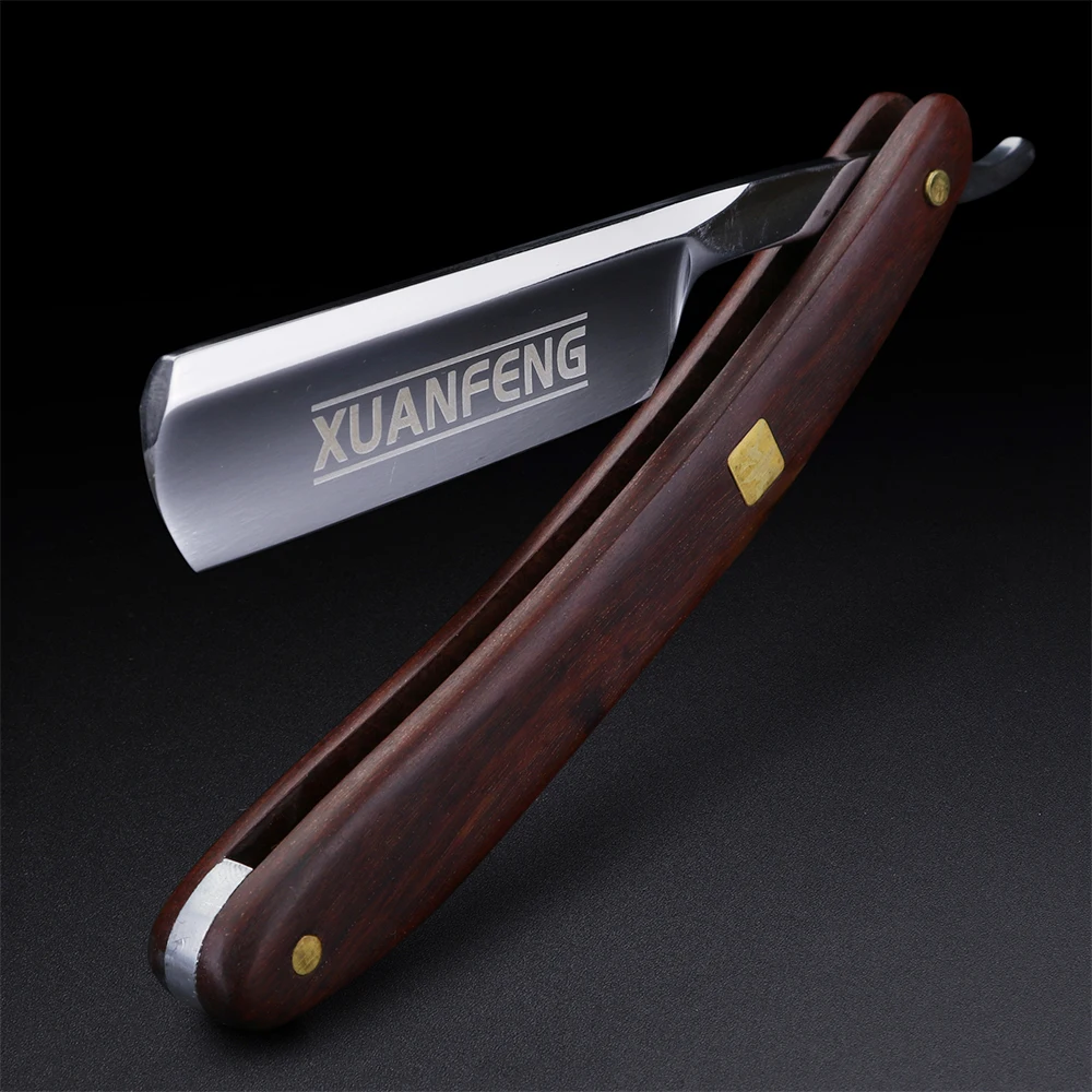 

XUANFENG Redwood Handle 9CR18 Steel Razor Traditional Shaver Men's Manual Shaver