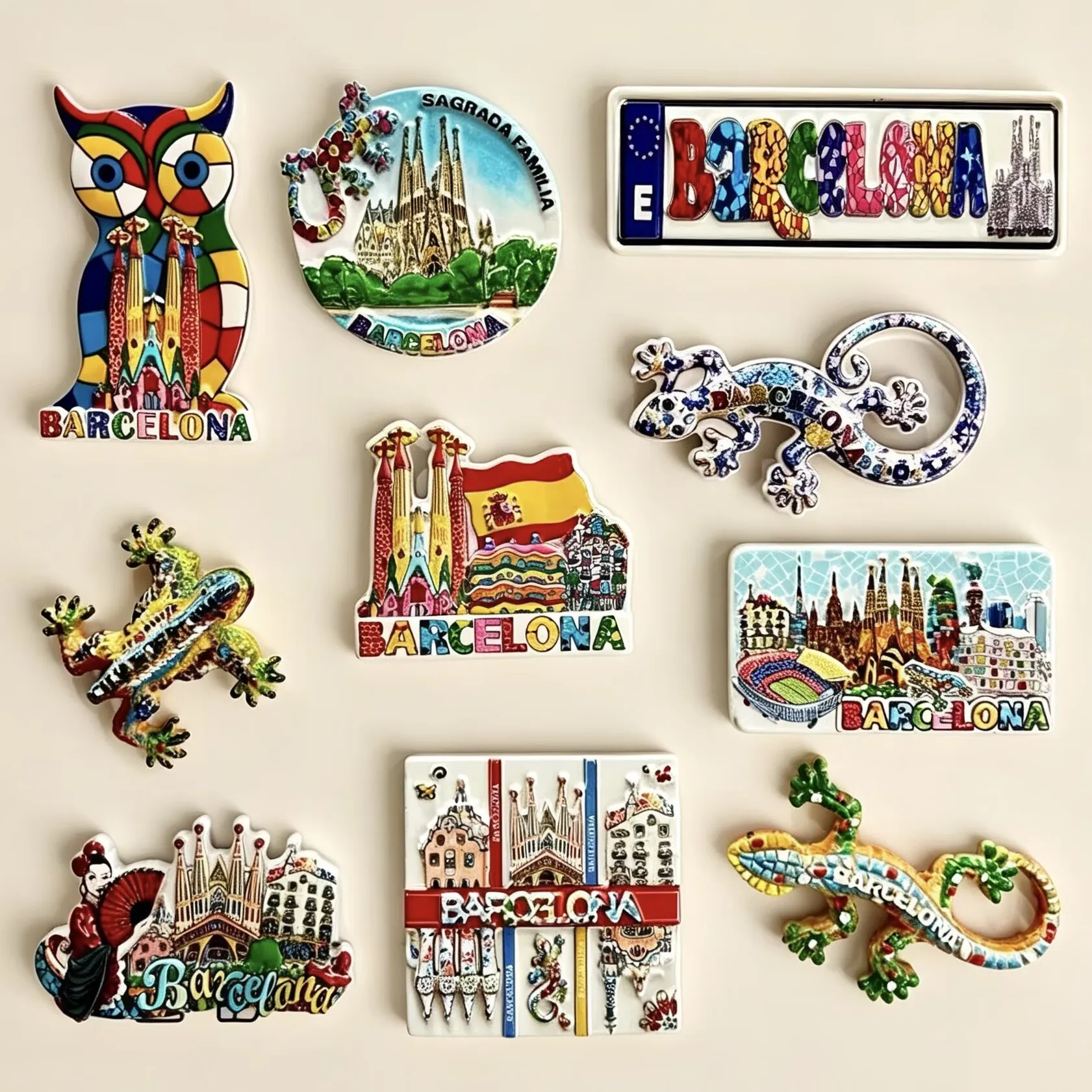 Barcelona 3D Fridge Magnets Souvenir Sagrada Familia Resin Handicraft Refrigerator Magnets Sticker Collection Home Decoration