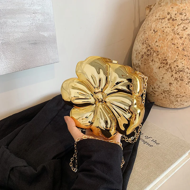 

Роскошная акриловая вечерняя сумка-клатч для женщин: модная, элегантная, в форме цветка, с бусинами и цепочкой, на плечо или через плечо, для вечеринок и выпускных балов